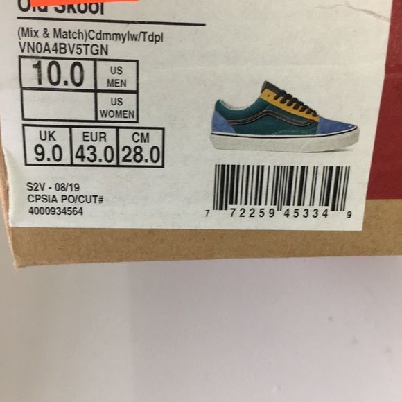 NWT Men Vans Old Skool Multi color Shoes - Picture 11 of 11